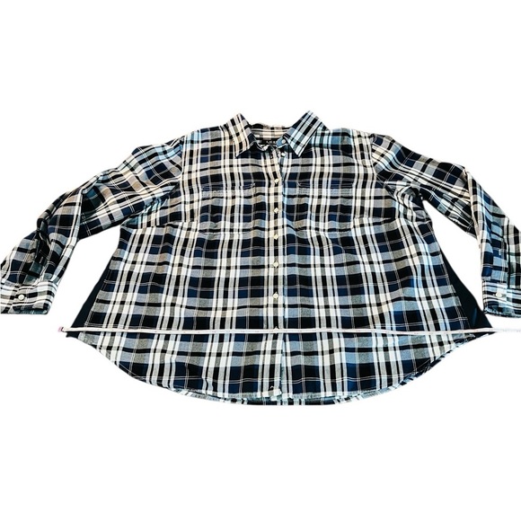 Lauren Ralph Lauren Blue and Black Plaid Women’s Button Down Shirt Size 2X - Picture 8 of 10